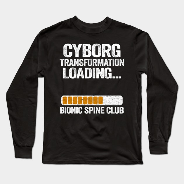 Cyborg Transformation Loading Bionic Spine Club Long Sleeve T-Shirt by Kuehni